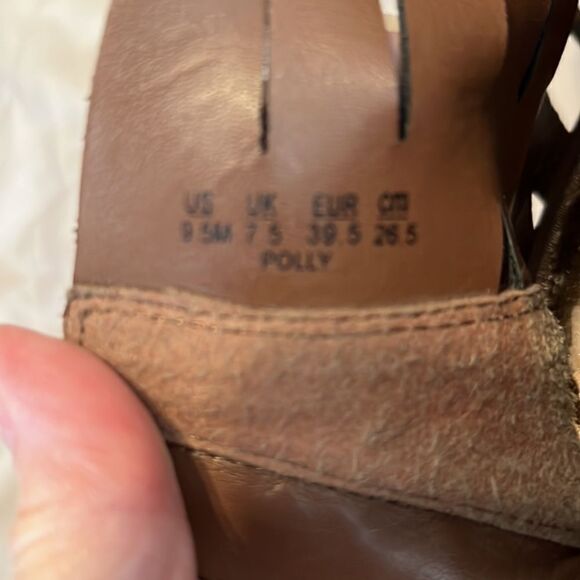 Carlos Santana Polly size 9.5 fabric zip back heeled sandals GUC No box - Picture 2 of 16